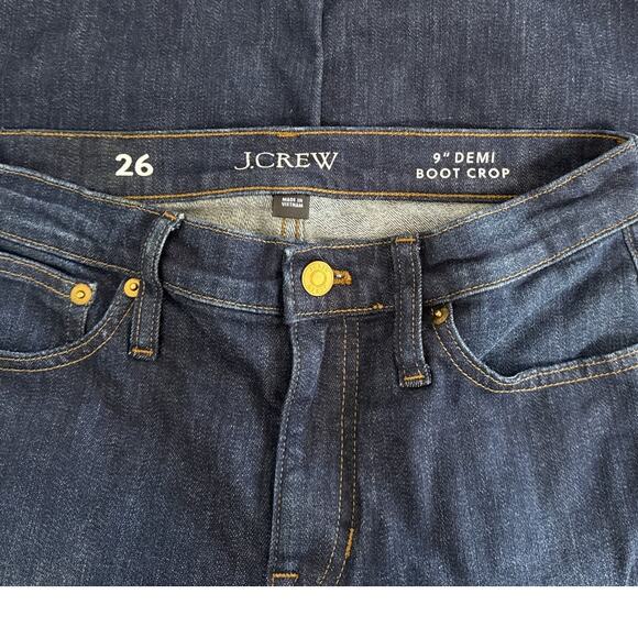 J. Crew 9" Demi Boot Crop Jean in Dark Worn Wash Size 26 - Picture 6 of 11